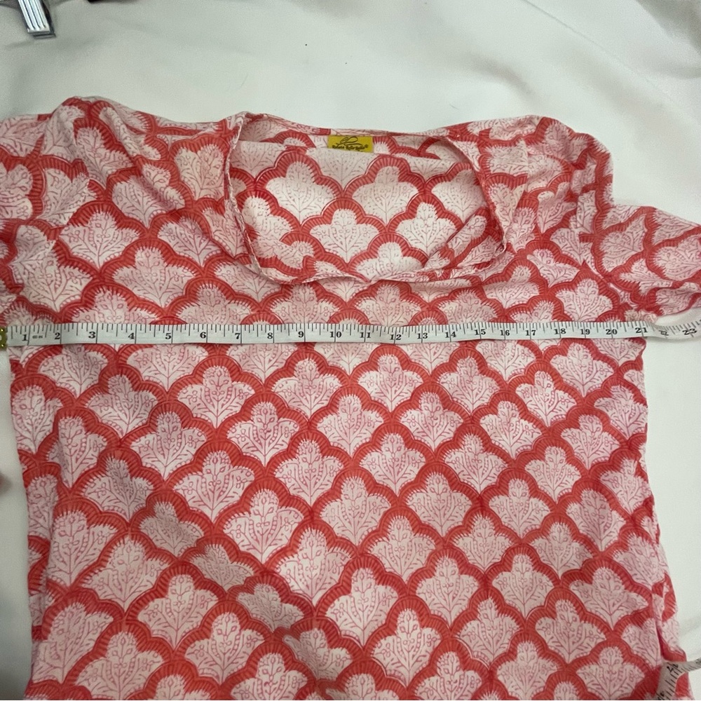 ROBERTA ROLLER RABBIT Jemina Kurta Tunic Top Pink and white - Picture 9 of 12